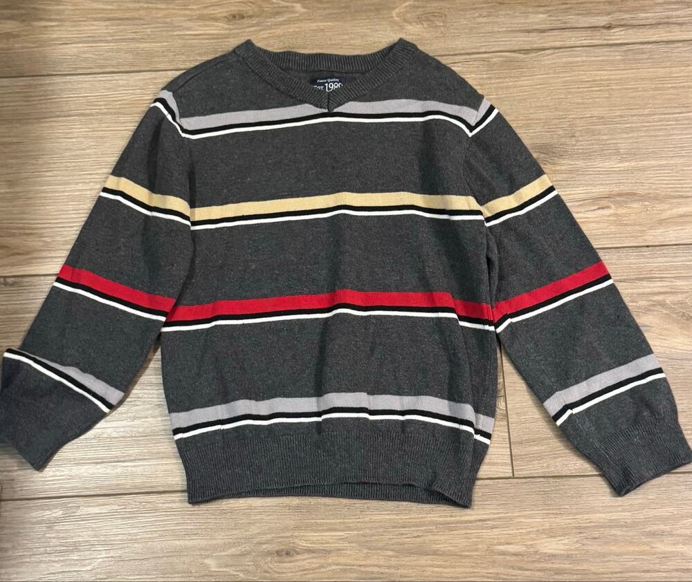 T Place Boys V-Neck Sweater Size S (5/6) Bin AA11
